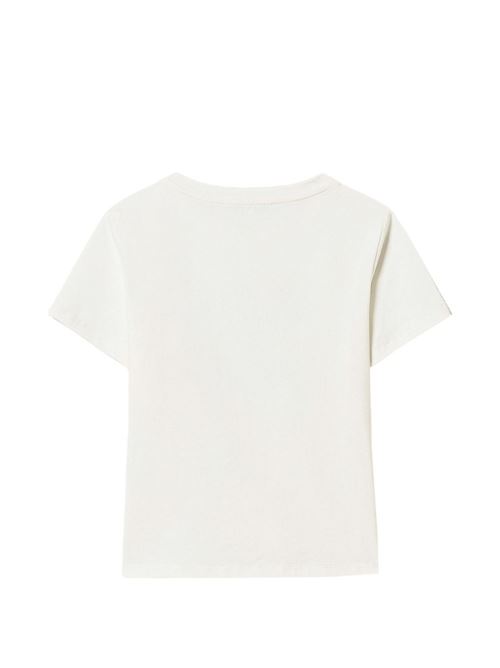 T-shirt bambina Twinset bianca a manica corta con stampa TWINSET Kids | 261GJ225113378